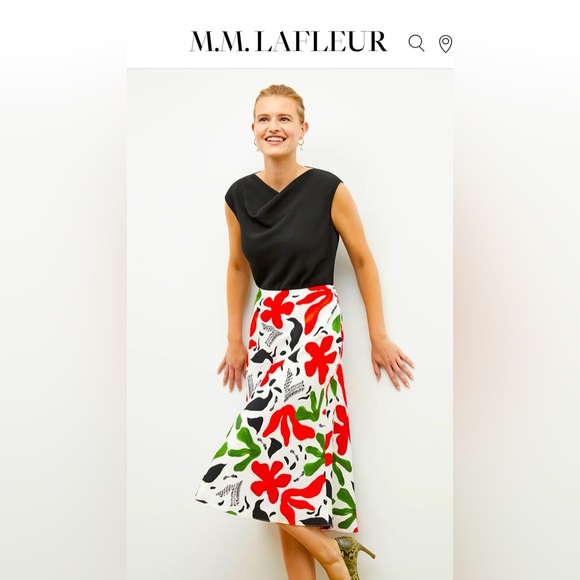 M.M.LAFLEUR TAILORED DRAPED BOAT NECK THE NORA TOP- ECO SOFT WAVE IN BLACK L - Picture 1 of 7